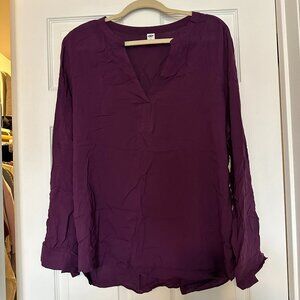 Old Navy Plum Purple Long Sleeve Work Top XL